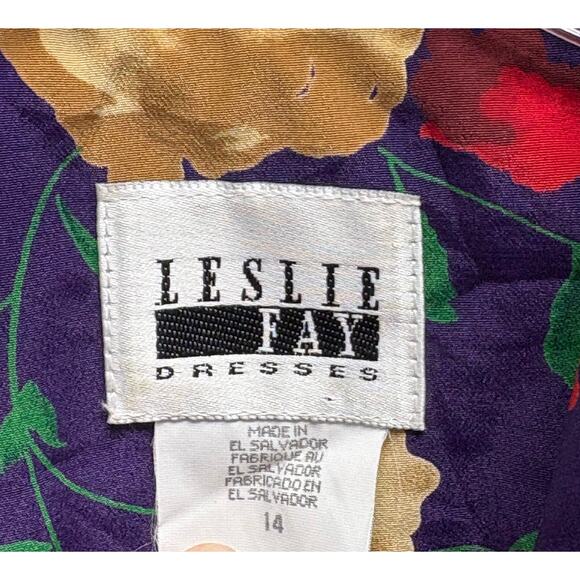 Leslie Faye Vintage Floral Blouse 80’s Secretary Padded shoulders, Women’s 14 - Picture 4 of 7